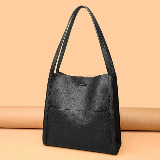 Jula - Plain genuine leather shoulder bag