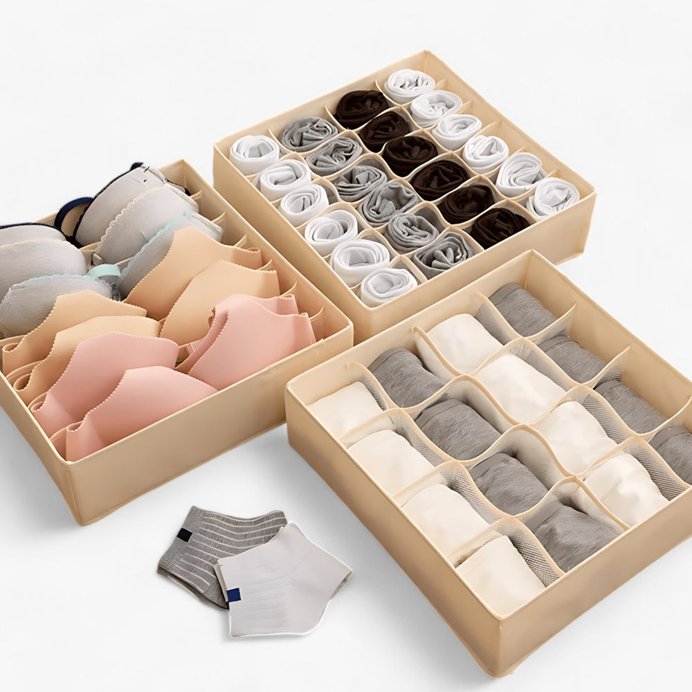 Underwear Organizer | Foldable Drawer Divider - Neatly organizes socks and bras