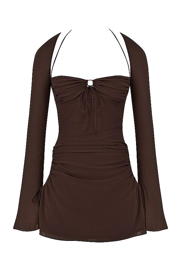 Sienna | Mini Halter Chiffon Dress - Fluid & Feminine