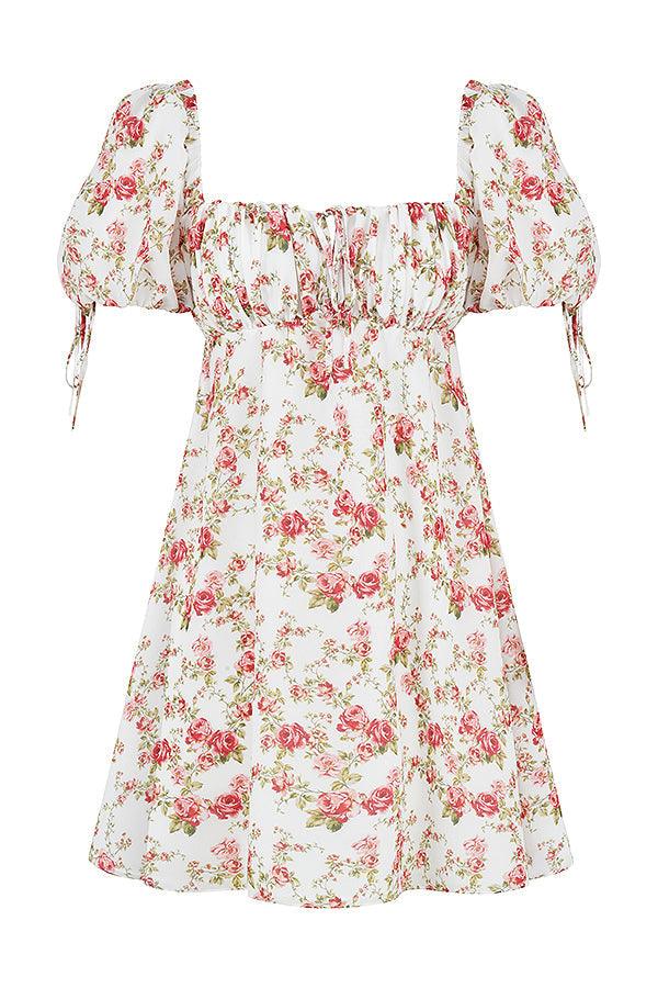 Bella | Mini Dress with Pink Print - Floral & Girly