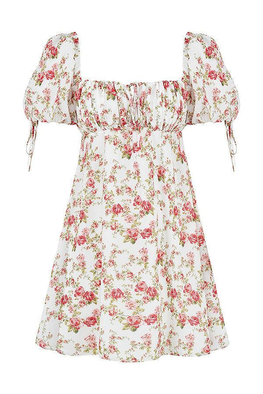 Bella | Mini Dress with Pink Print - Floral & Girly