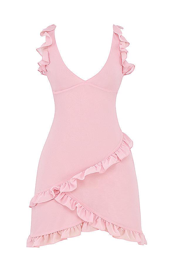 Daisy | Mini Ruffle Dress Quartz Pink - Elegant & Playful