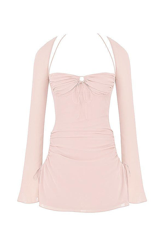 Sienna | Mini Halter Chiffon Dress - Fluid & Feminine