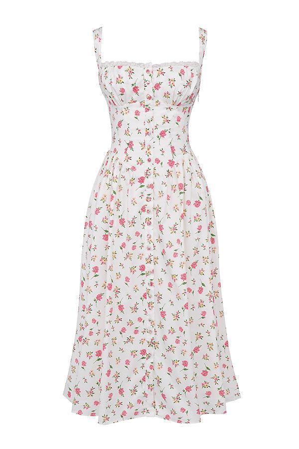 Ivy | Floral Midi Dress - Bright & Light