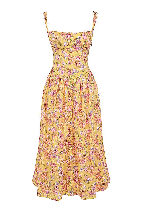 Ivy | Floral Midi Dress - Bright & Light