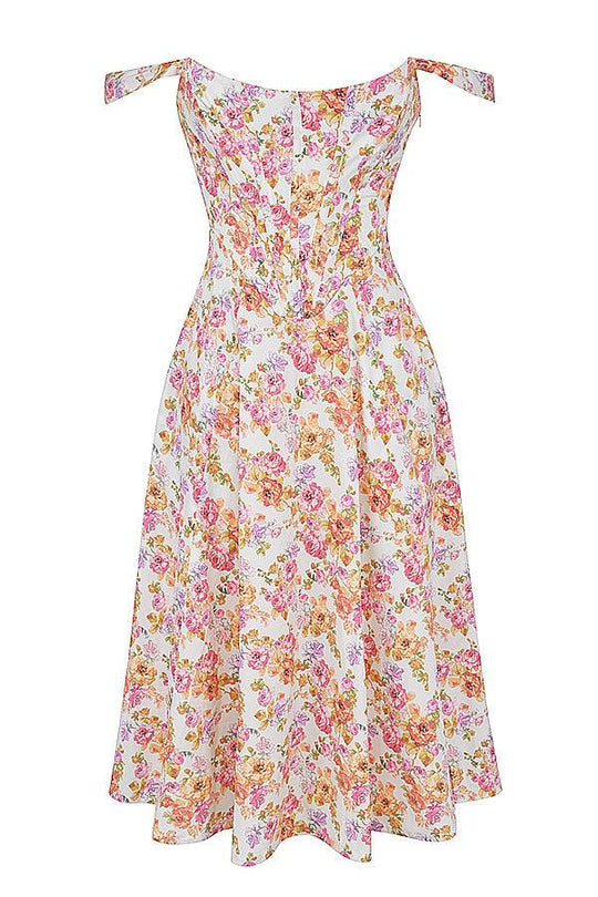 Ivy | Floral Midi Dress - Bright & Light