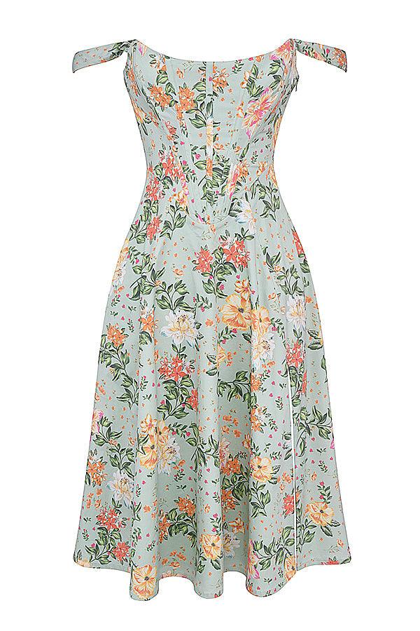 Ivy | Floral Midi Dress - Bright & Light