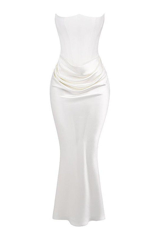 Elegant Strapless Corset Maxi Dress | Classic Glamour for the Evening