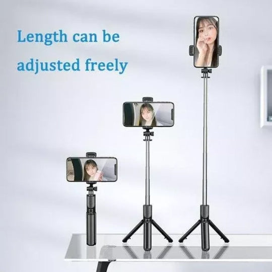 Bluetooth selfie stick with 6-in-1 cable