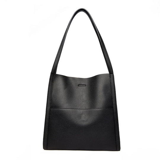 Jula - Plain genuine leather shoulder bag