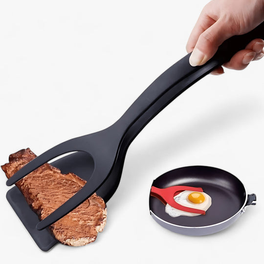 Multifunctional Cooking Tongs | 2-in-1 Non-Stick Tool - Ideal for Eggs and Bread!