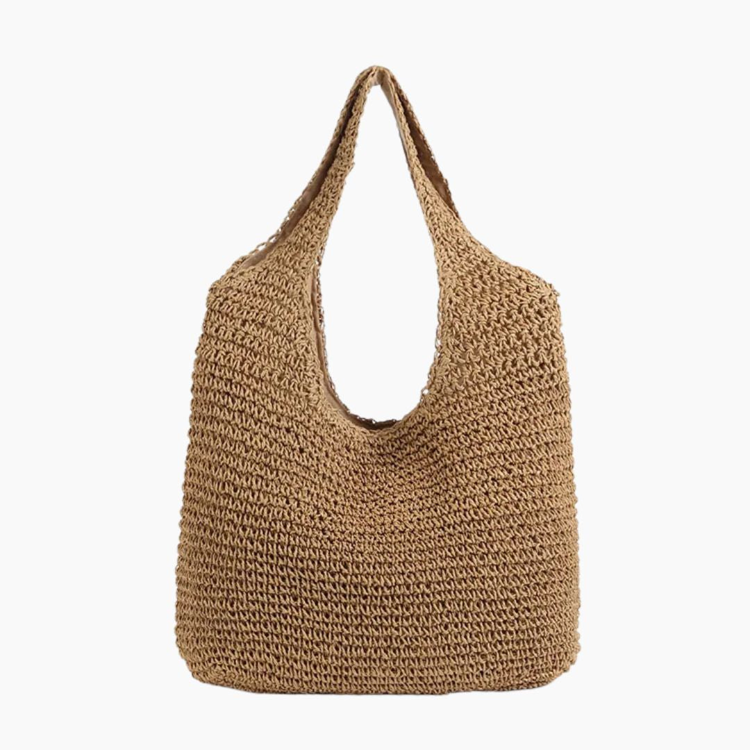 Woven rattan beach bag