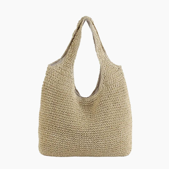 Woven rattan beach bag