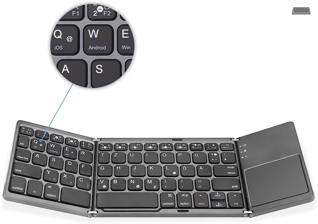 FlexSync - Portable Foldable Bluetooth Keyboard for Convenience and Mobility