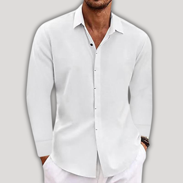 Gérard | Elegant long-sleeve linen shirt