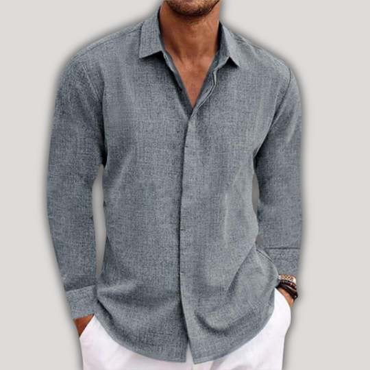 Gérard | Elegant long-sleeve linen shirt