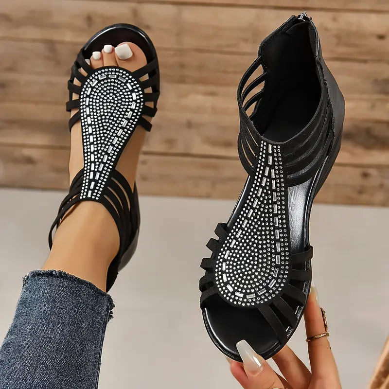 Camille™ - Rhinestone Wedge Sandals