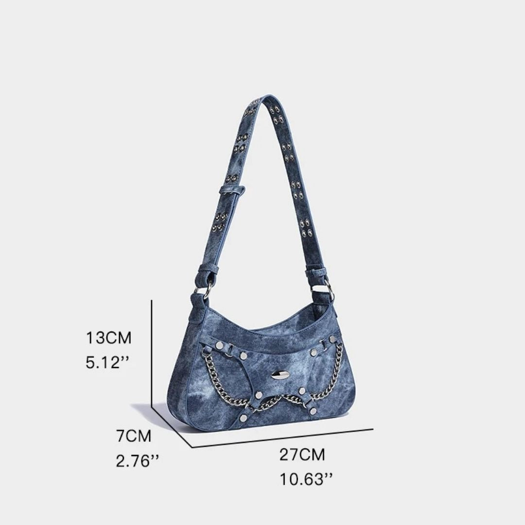 Blair denim shoulder bag