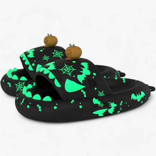 Finn | Glow-in-the-Dark Shark Slippers - Fun and Cozy Sandals for Halloween Night