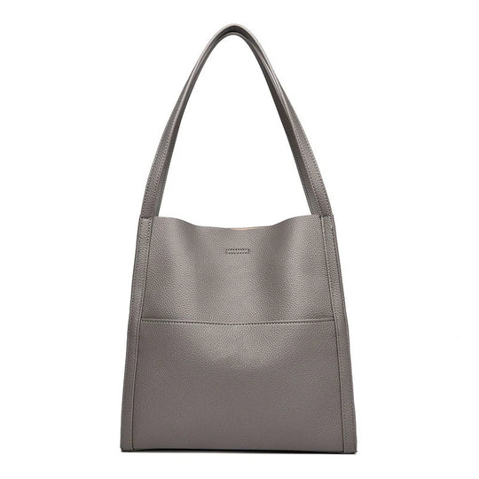 Jula - Plain genuine leather shoulder bag