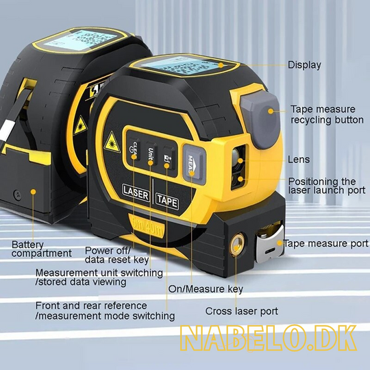 Muspro™ InfralaserTape - 3-i-1 infrarødt lasermålebånd