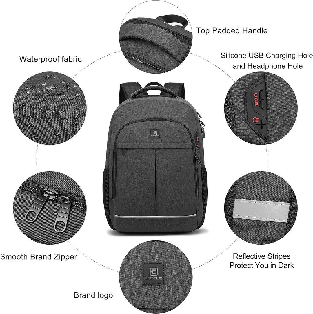 Laptop Backpack | Large TSA-Approved Travel Backpack - Convenient USB Port for On-the-Go Charging