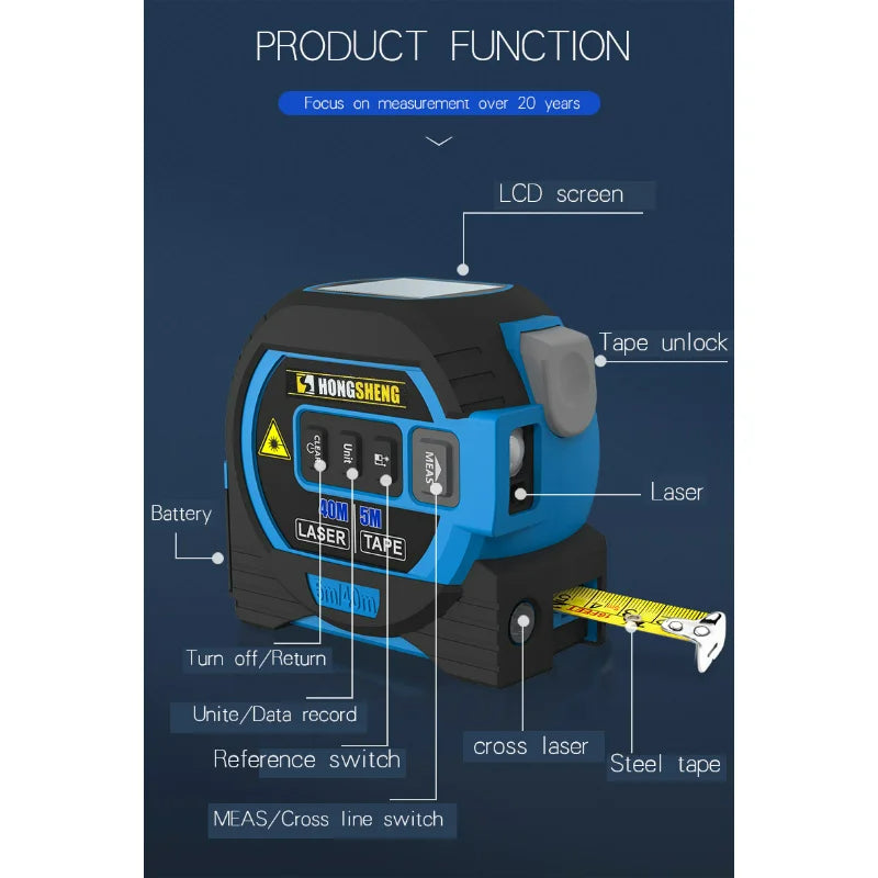 Eike™ | 3-in-1 Infrared Laser Measuring Tape - Precision and Versatility