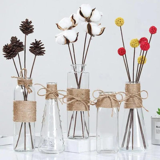 Elegant and minimalist high-quality clear glass vase - ideal for flowers and hydroponic plants, perfect as stylish table decor!