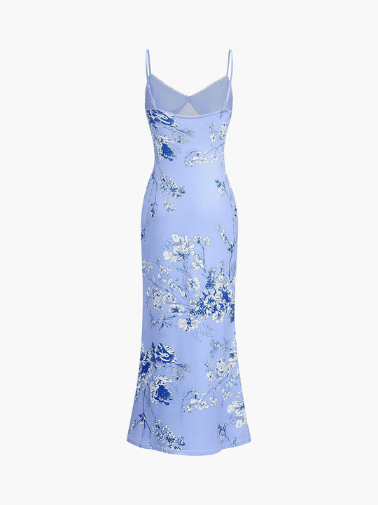 Long Floral Print Strap Dress | Fresh and Feminine