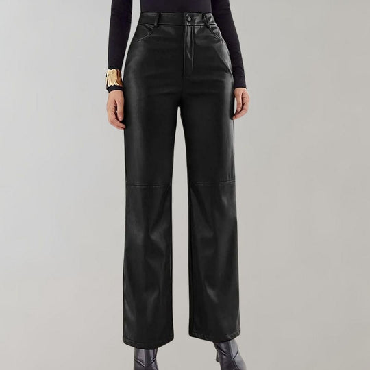 FEMKE | Leather Pants - Straight Cut and Stylish