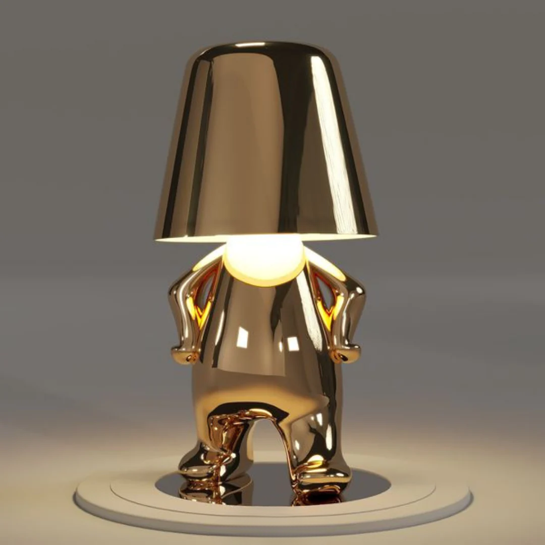 RayDude | Golden Man Lamp - Sparkle and Style