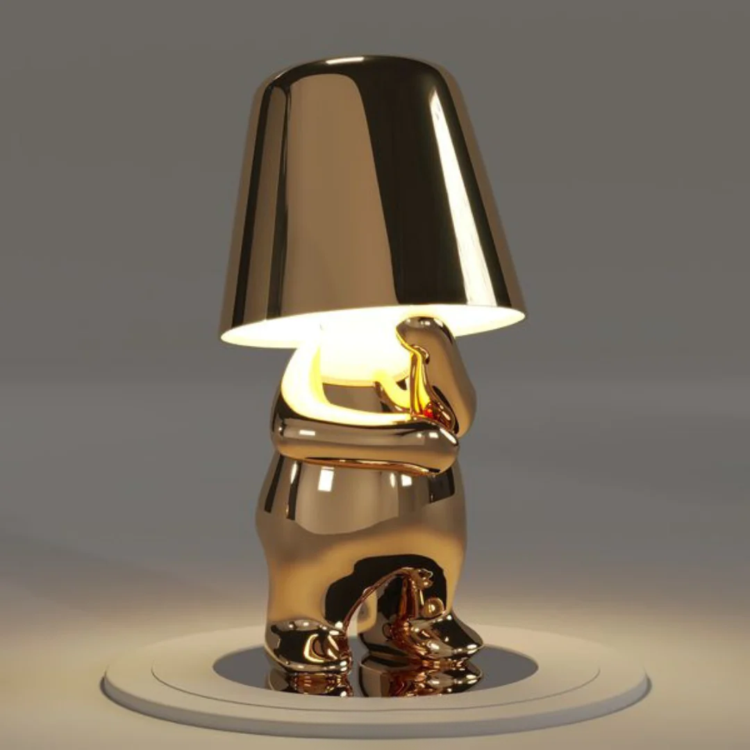 RayDude | Golden Man Lamp - Sparkle and Style