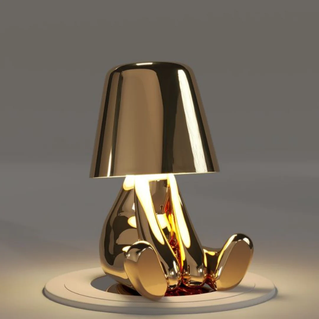 RayDude | Golden Man Lamp - Sparkle and Style