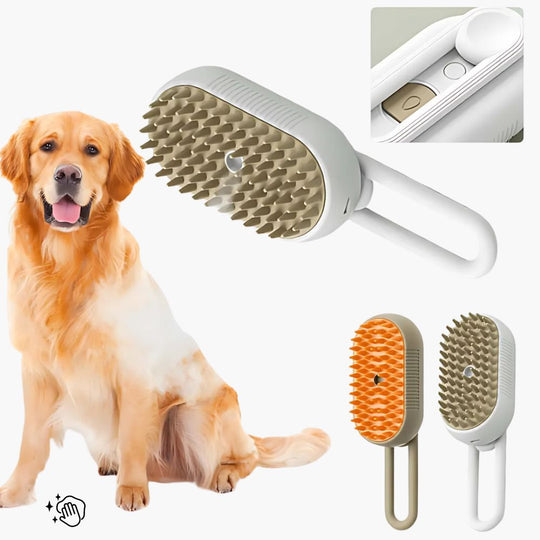 PawPolish - Dog Hair Steam Brush | Grooming Tool - Effective for Shedding