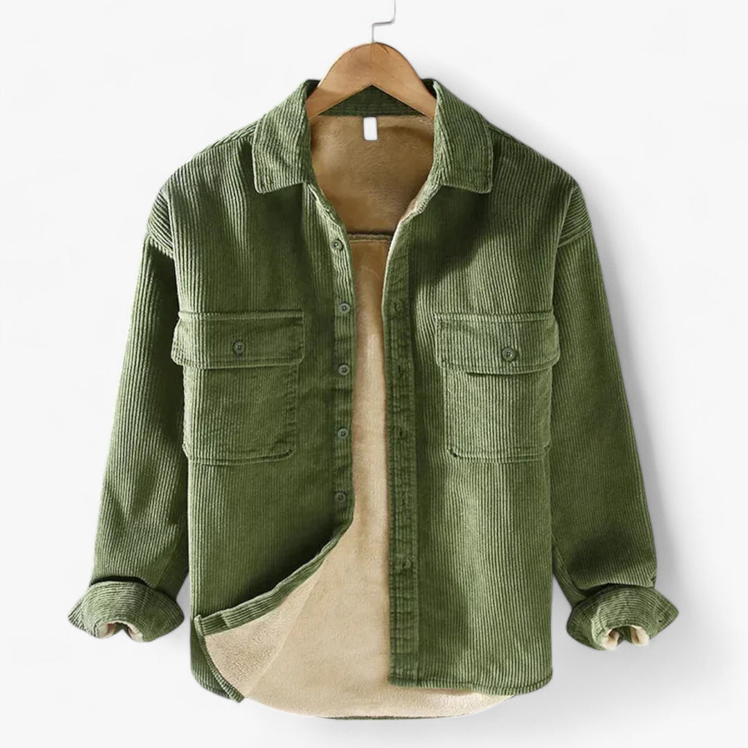 Pierre | Lined corduroy fleece shirt for men