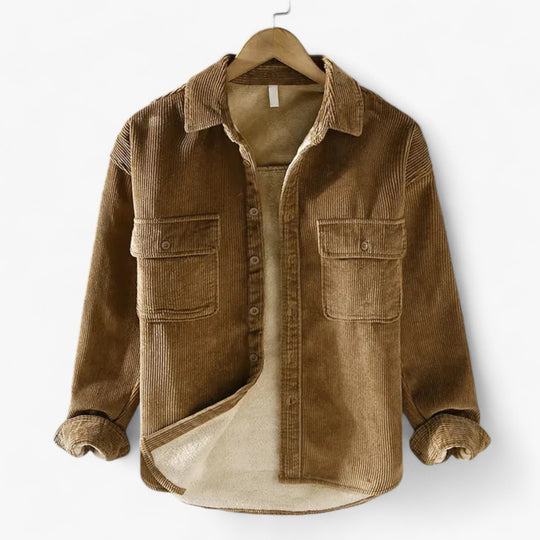 Pierre | Lined corduroy fleece shirt for men