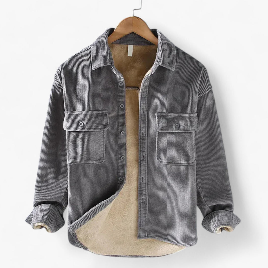 Pierre | Lined corduroy fleece shirt for men