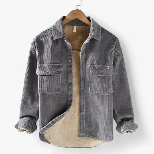 Pierre | Lined corduroy fleece shirt for men