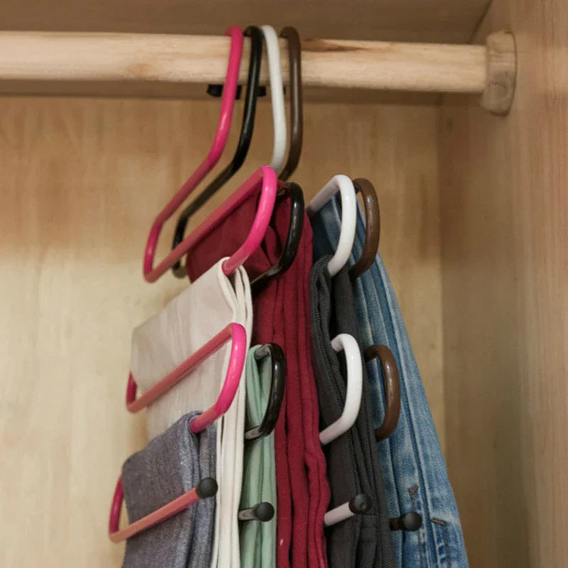 Pants Hanger | S-Shaped 5-Layer Support - Space Saver in the Closet (1 +1 FREE)