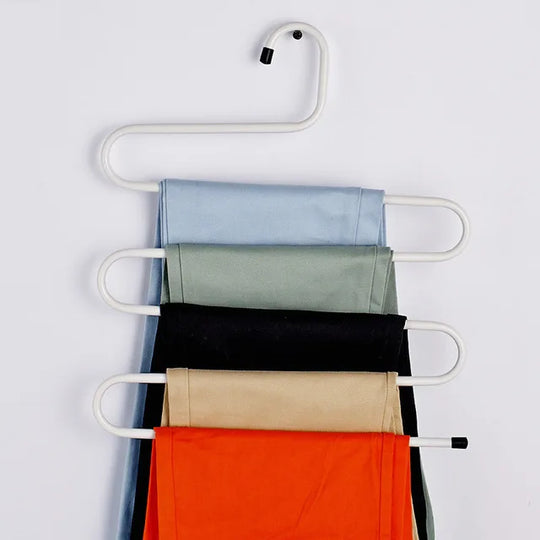 Pants Hanger | S-Shaped 5-Layer Support - Space Saver in the Closet (1 +1 FREE)