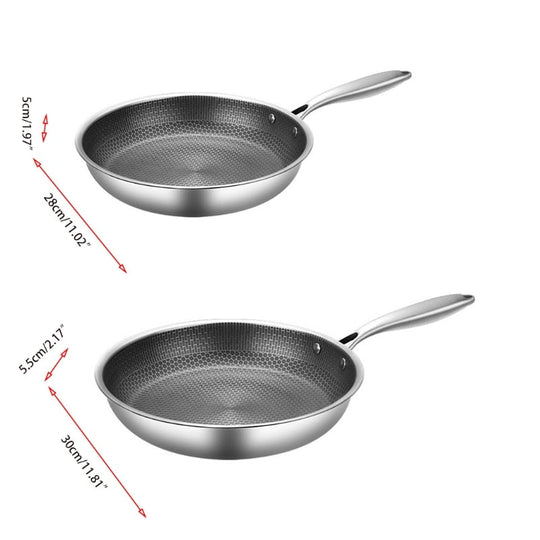 KitchenPro | Frying Pan - Non-stick Stainless Steel for Effortless Cooking