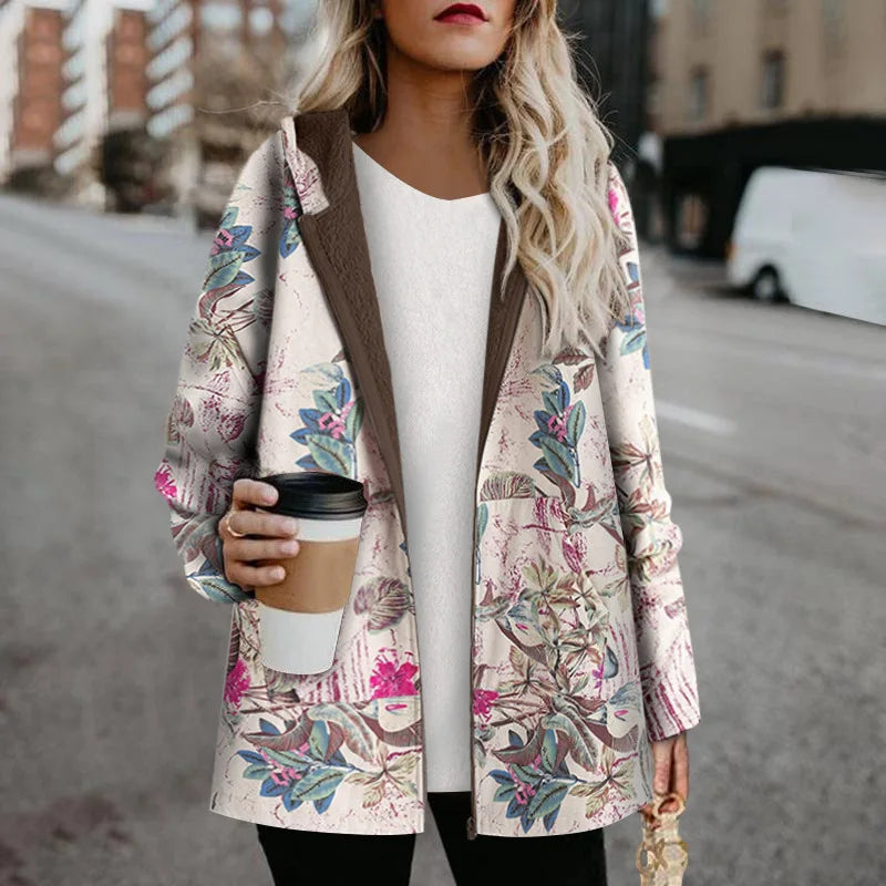 Adelia™ | Floral Print Winter Coat