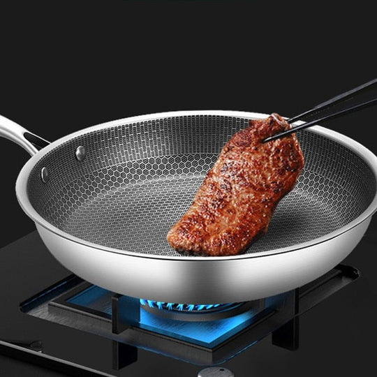 KitchenPro | Frying Pan - Non-stick Stainless Steel for Effortless Cooking