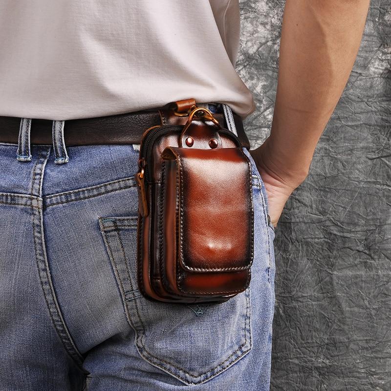 Genuine Leather Men's Waist Bag