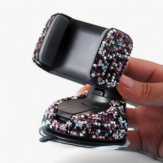 Bella | Glamorous Rhinestone Car Phone Holder - Elegant 360° Solution for Dashboard, Window, and Air Vent