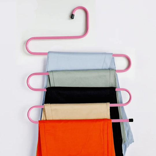 Pants Hanger | S-Shaped 5-Layer Support - Space Saver in the Closet (1 +1 FREE)