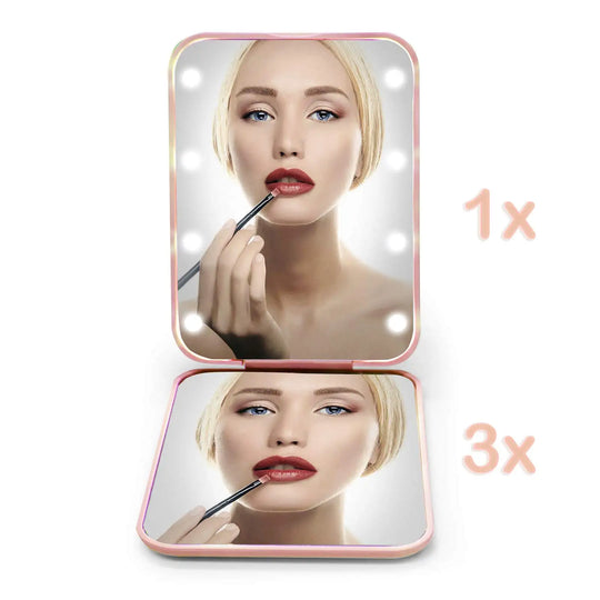 Foldable LED Makeup Mirror - Perfect Lighting for Your Routine