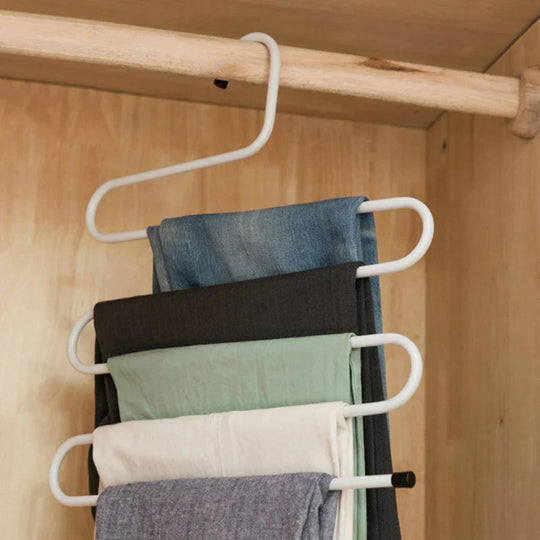 Pants Hanger | S-Shaped 5-Layer Support - Space Saver in the Closet (1 +1 FREE)