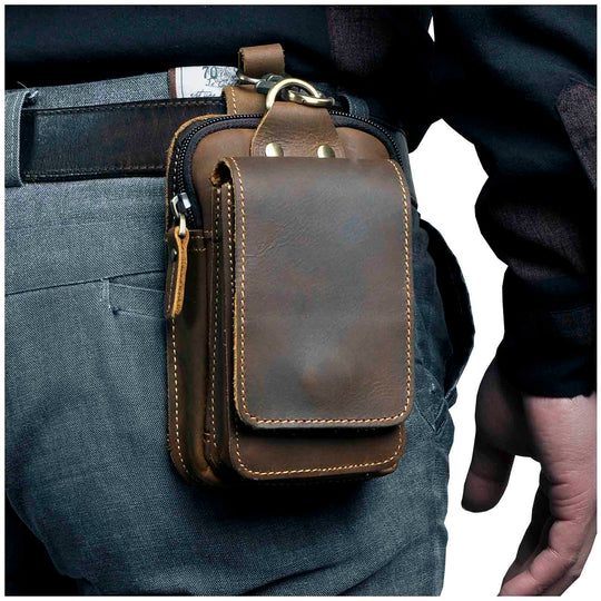 Genuine Leather Men's Waist Bag