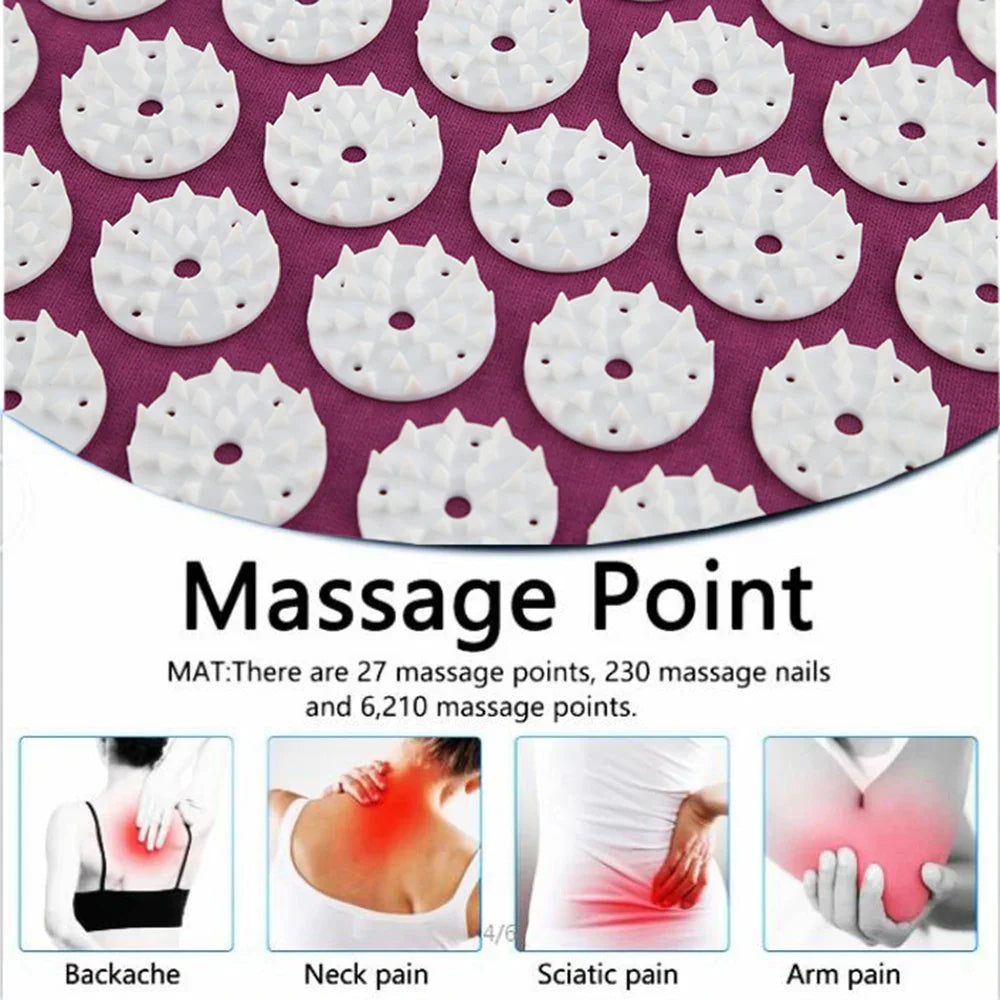 Acupressure Mat | Massage Cushion - Relieves Back Pain